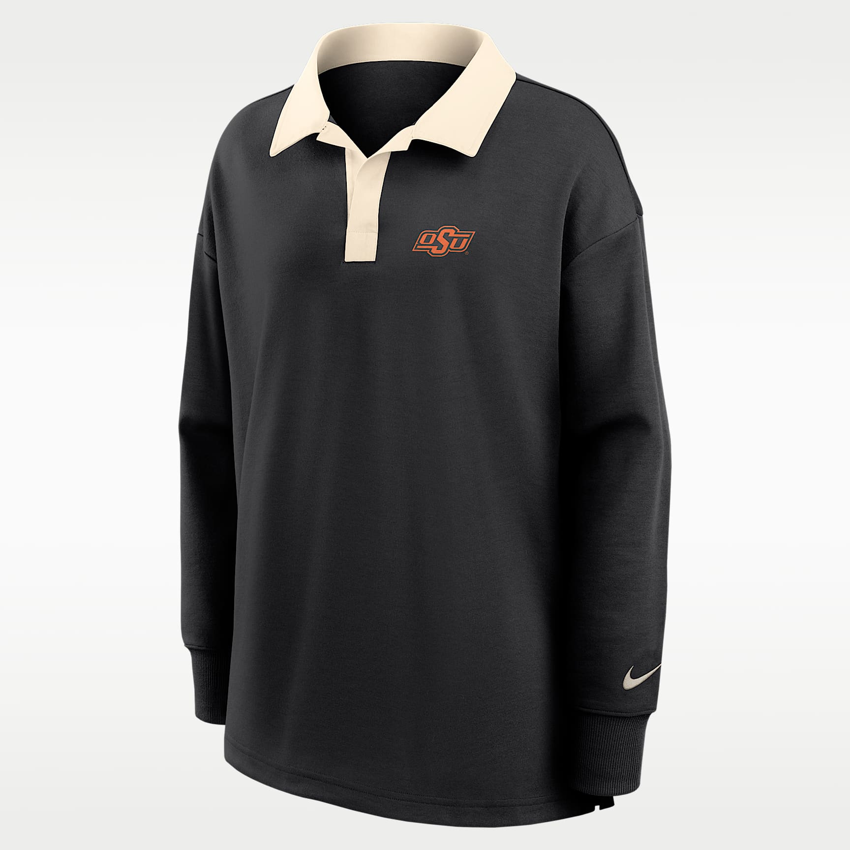 Oklahoma State Women's Nike Dri-FIT Oversized Long-Sleeve Polo